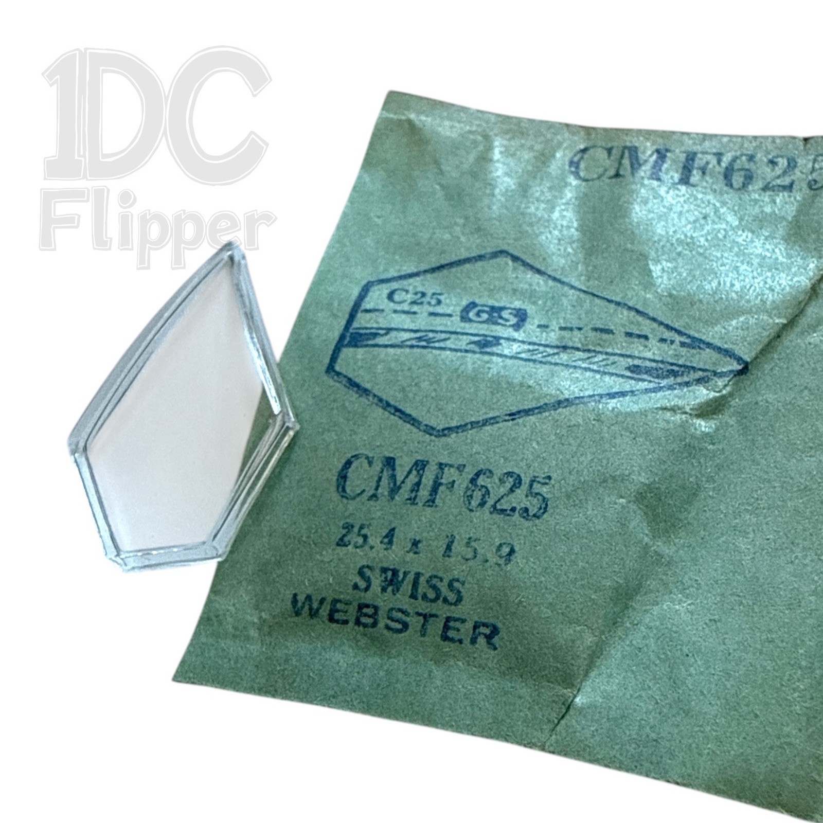 Swiss Arrow Shape Watch Crystal G-S CMF625 25.4 x 15.9 Webster SWC61A NOS Read!