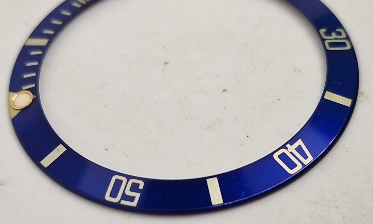 Rolex 315-16808-182 Blue Bezel Insert 16613 16618 16803 16808 Vintage Fat Font