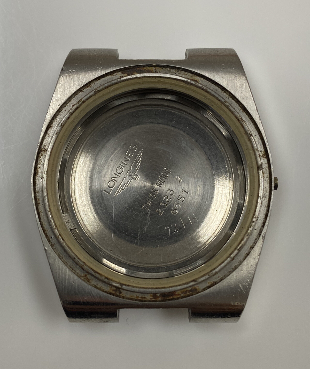 Original Longines Admiral Watch Ref. 2323-2 Cal. 6651 Stainless Steel Case Back