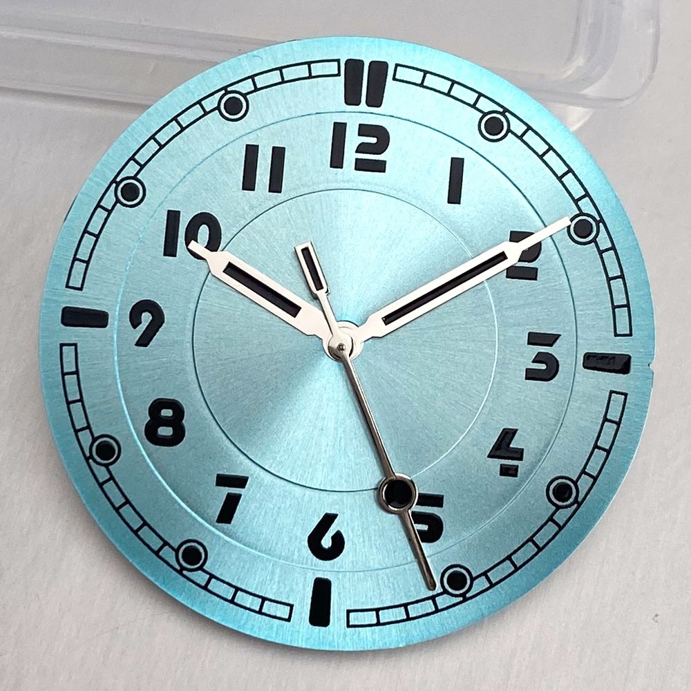 33.5mm Pilot Watch Dial & Hands Arabic Numerals Fit NH35 NH38 Miyota8215 PT5000