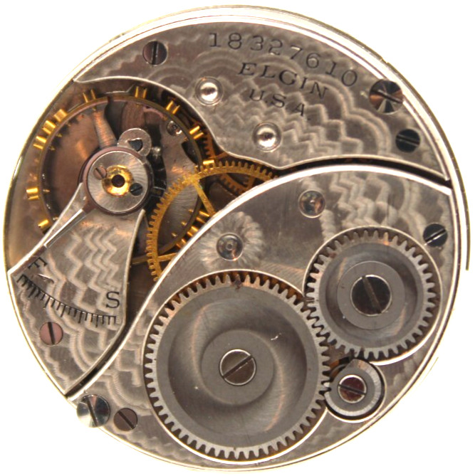 1915 ELGIN POCKET WATCH MOVEMENT 18327610 GRADE 320 0s 7j (BL)