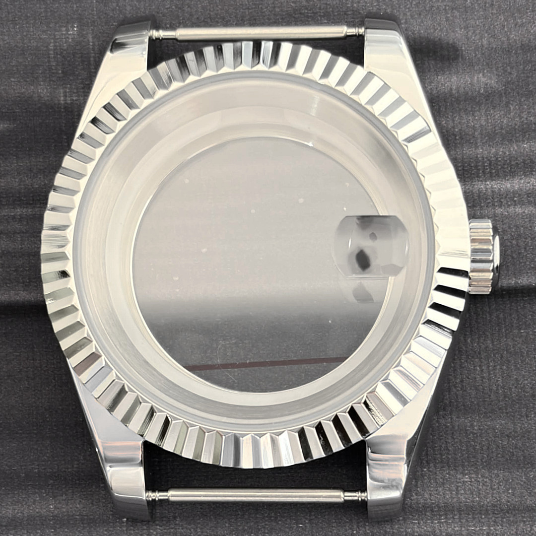 39MM Silver Watch Case Kit Sapphire Crystal fit ETA 2824 2826 PT5000 Movement