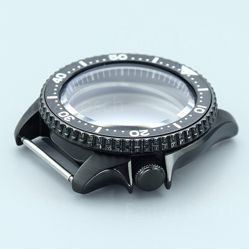 FEIYASHI 42.5mm STEEL Black Watch Case SKX007 Style Sapphire For Seiko NH35 NH36