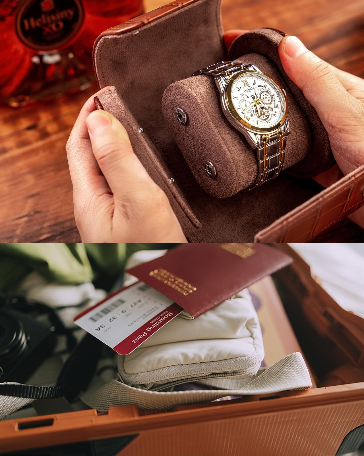 MR.OKAY Single Watch Travel Case-Classic Leather Watch Case With Superb Textu…