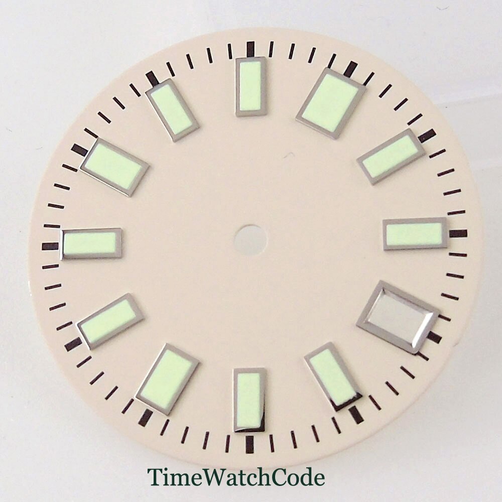 29mm Sunburst Watch Dial Fit for NH35 NH36 ETA2824 PT5000 ST2130 Green Lume