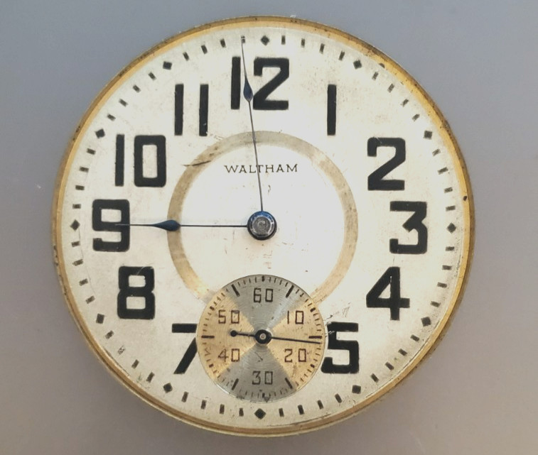 1896 Waltham Bond St. Pocket Watch Movement & Fancy Boxcar Dial 16s 15j