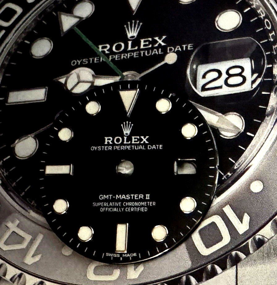 Rolex Dial Black Factory GMT II BLACK REF 126715 Steel Swiss GENUINE EXCELLENT