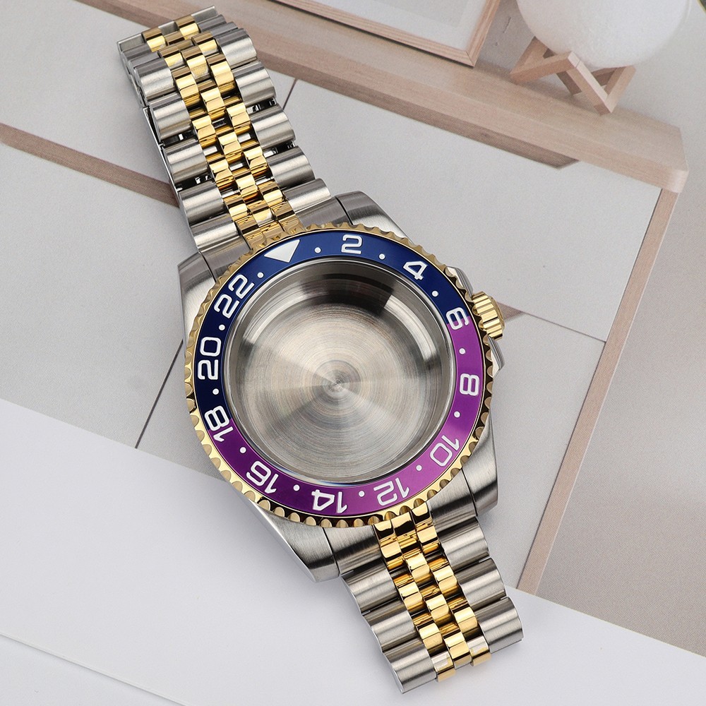 Sapphire Oyster Yacht 40mm Retro Watch Cases Bracelet 10ATM For Seiko NH35 NH38