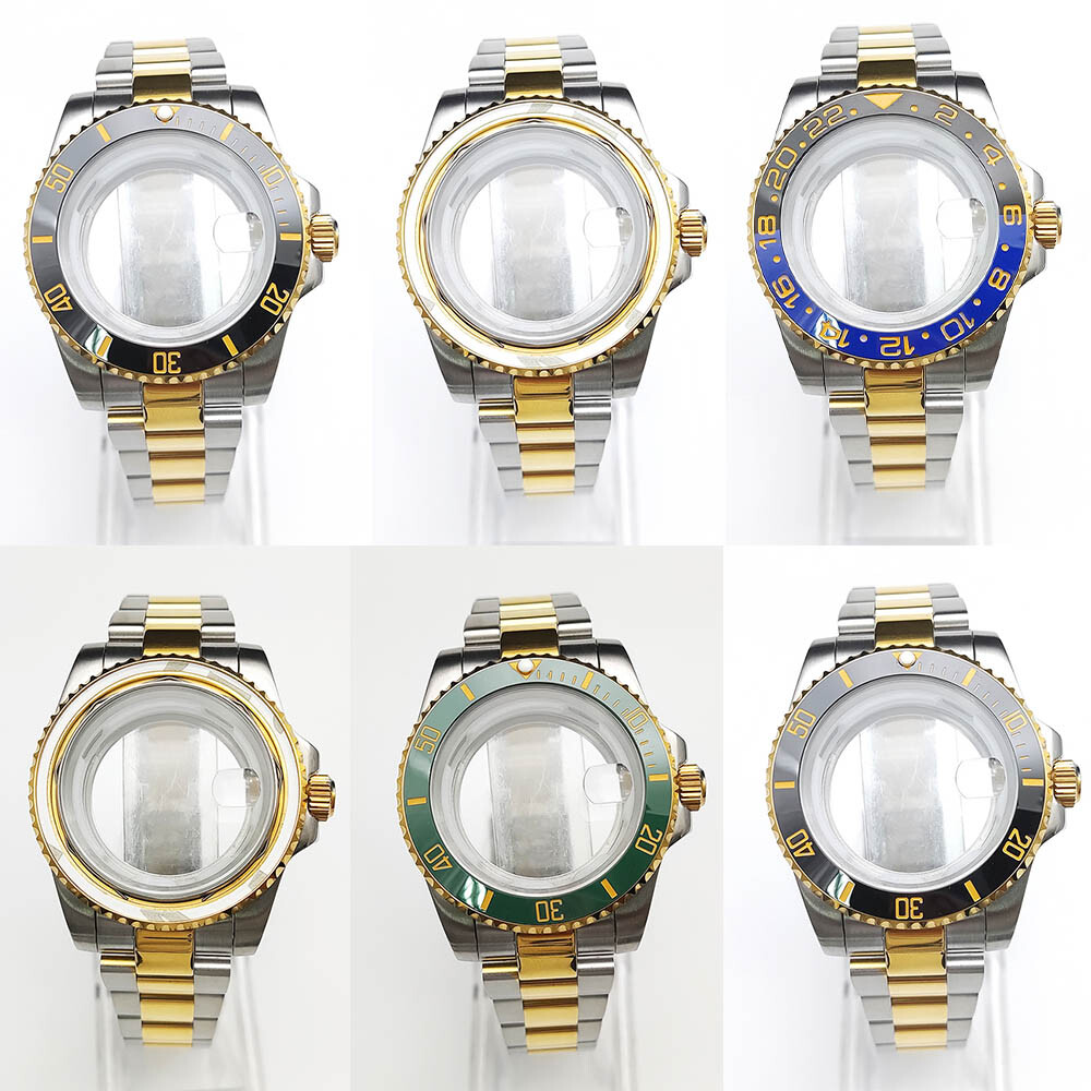 Steel Watch Case Strap Set Mineral Glass for NH35/NH36 8215 Mechanical Movement