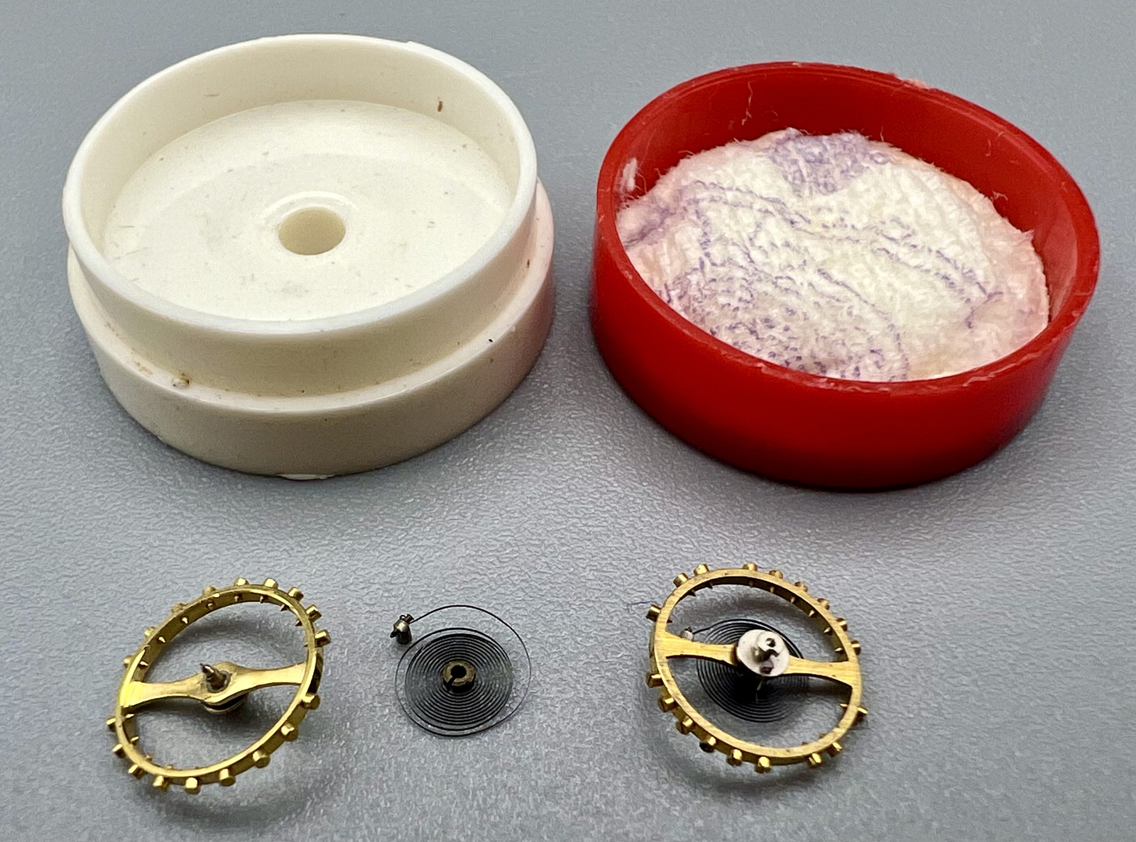 LOT of 2 FHF 6 3/4 120 BALANCE WHEEL SPRING #205-M SWISS WATCH PART Renata #U65