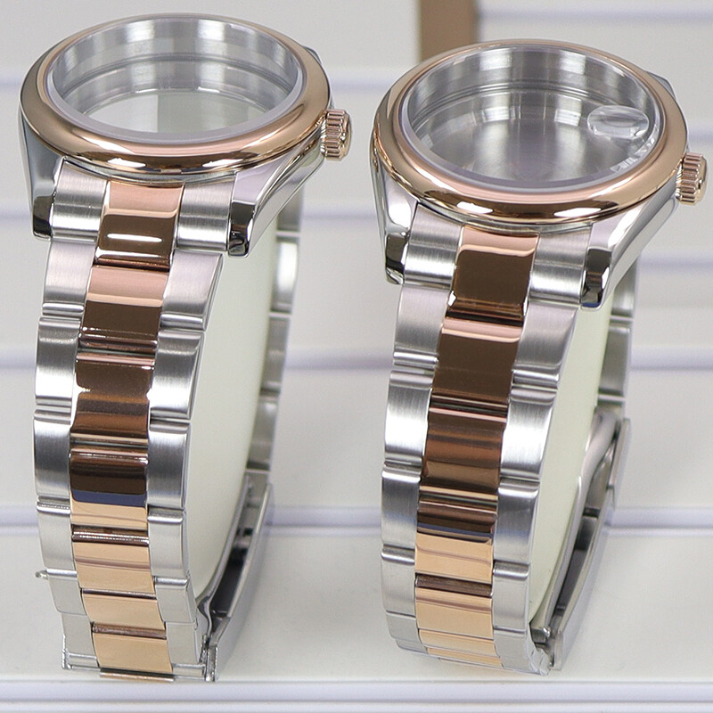 36mm 39mm Watch Case Oyster Strap Steel Sliding Lock Buckle For NH35/36 Movement