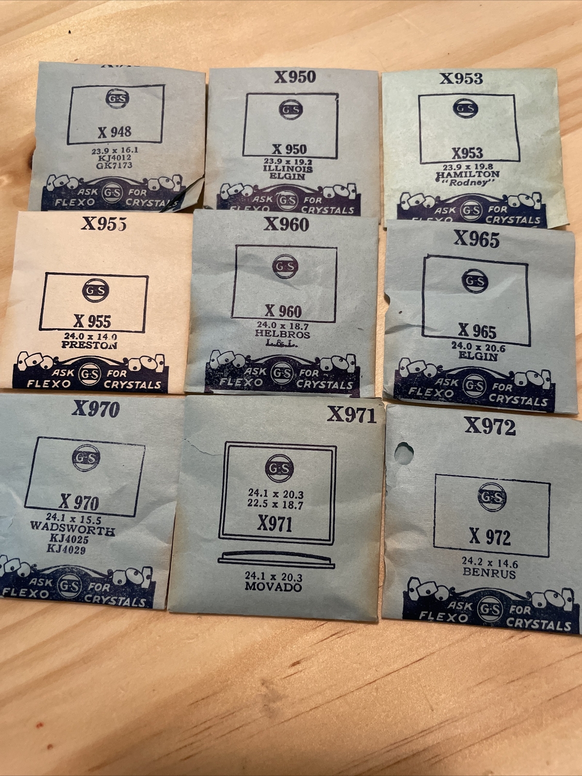 GS FLEXO X800-999 Series Acrylic Watch Crystal Replacement CHOOSE SIZE VTG NOS
