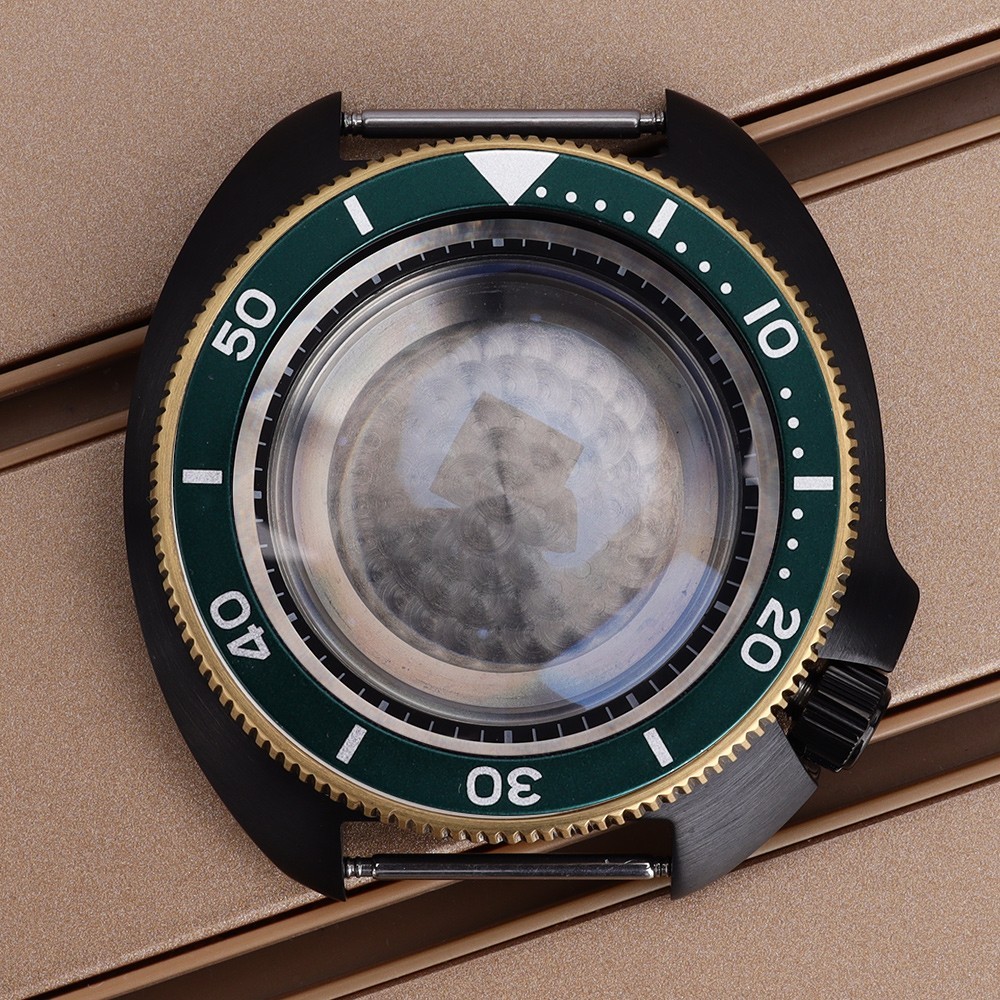100m Waterproof 44mm Pilot Watch Case turtle Style Sapphire For Seiko NH35 NH36