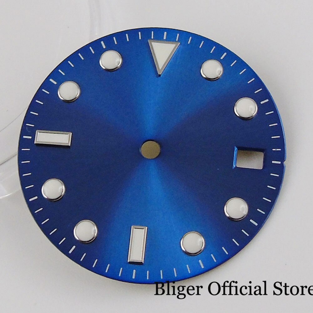 29MM Fit NH35A NH36A Luminous Sunburst Watch Dial Hand Set Green Blue Grey Parts
