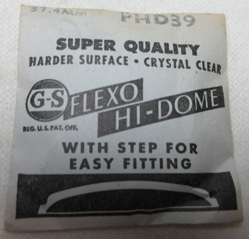 GS FLEXO HI DOME WATCH CRYSTAL REPLACEMENT PART 37.4 MM WATCHMAKER PHD39 #10