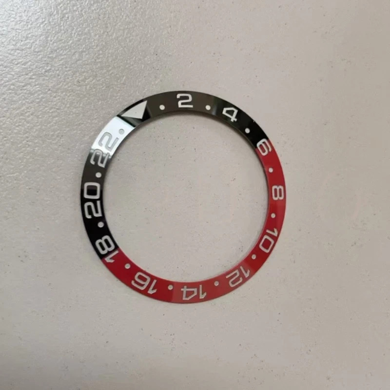 Custom Made Black Red Watch Bezel Insert Fits Rolex GMT Master II 116710 126710