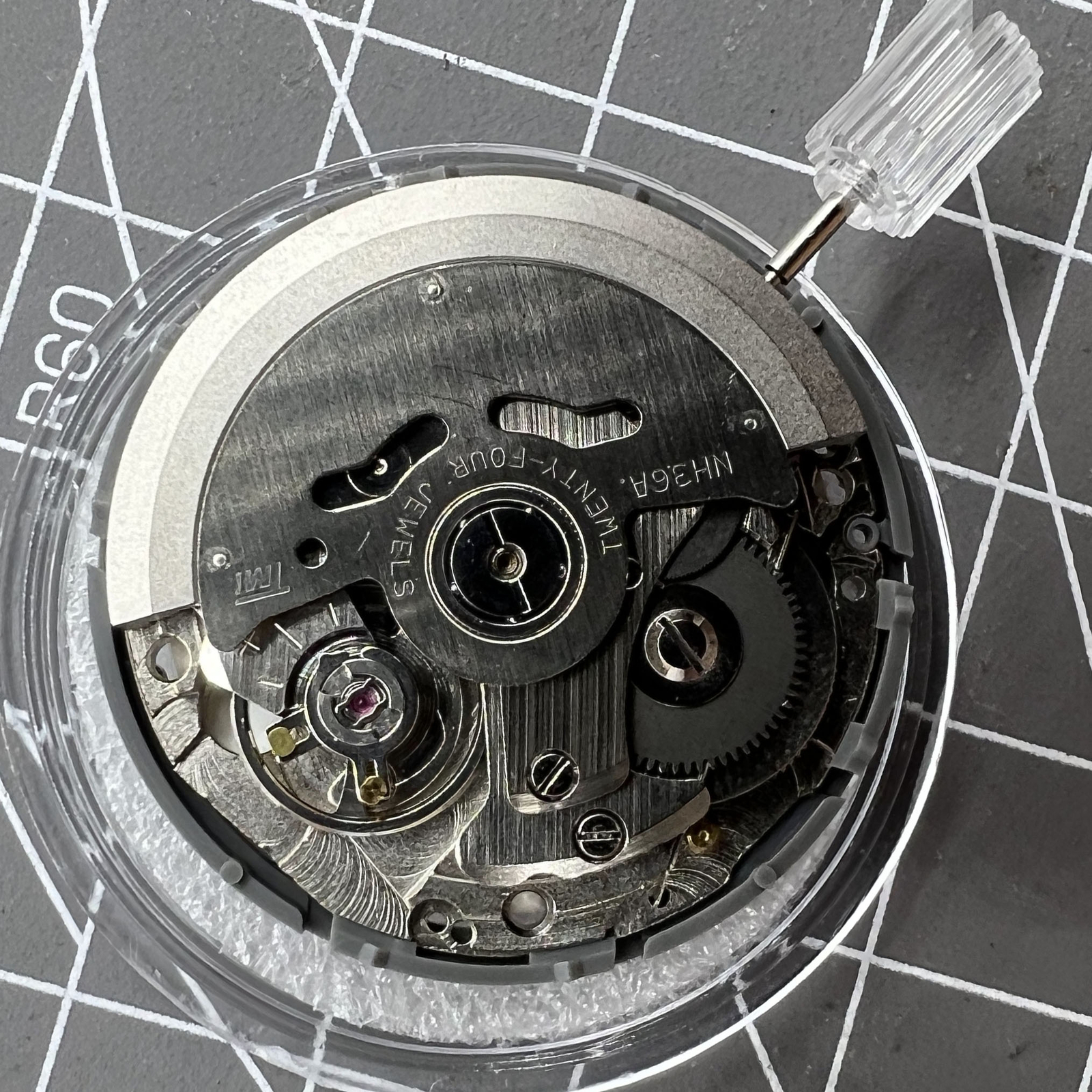 36A White Automatic Mechanical Movement Blue Lume 3/3.8 Crown Position