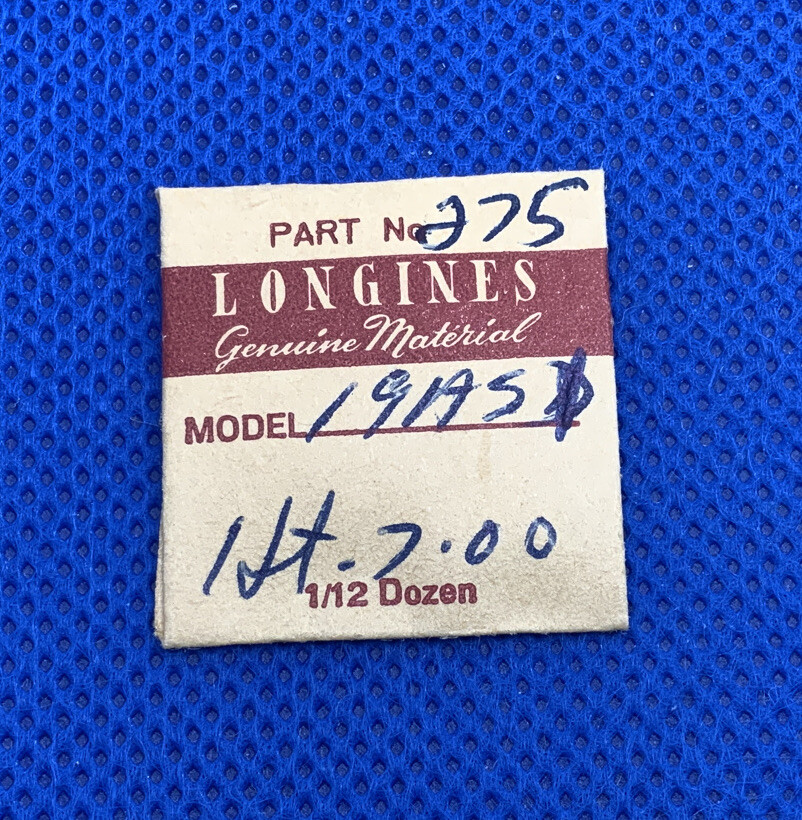 Longines 19ASD Part #275 Second Sweep Pinion. opened package NOS (9A3) R