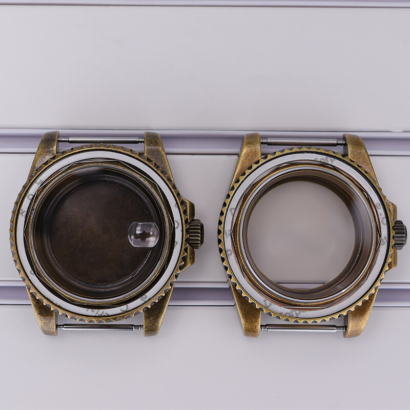 A-level 40mm Retro Bronze Watch Cases Stainless Steel For Seiko nh35 36 Movement