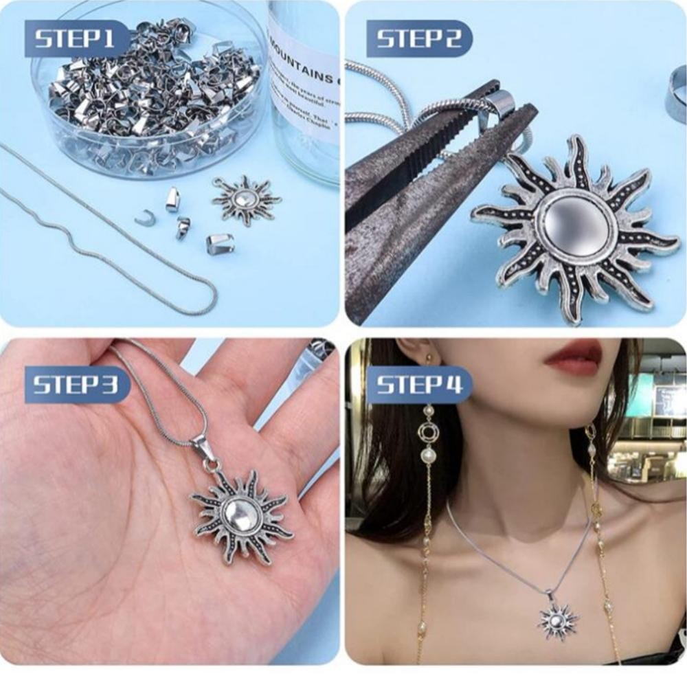 100pcs Stainless Steel Clip Pendant Clasp Melon Seed Buckle for Diy Charm Connec