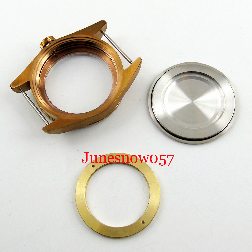 Fit ETA 2836 MIYOTA 8215 41mm Sapphire Glass Bronzed Watch Case Coffee Dial