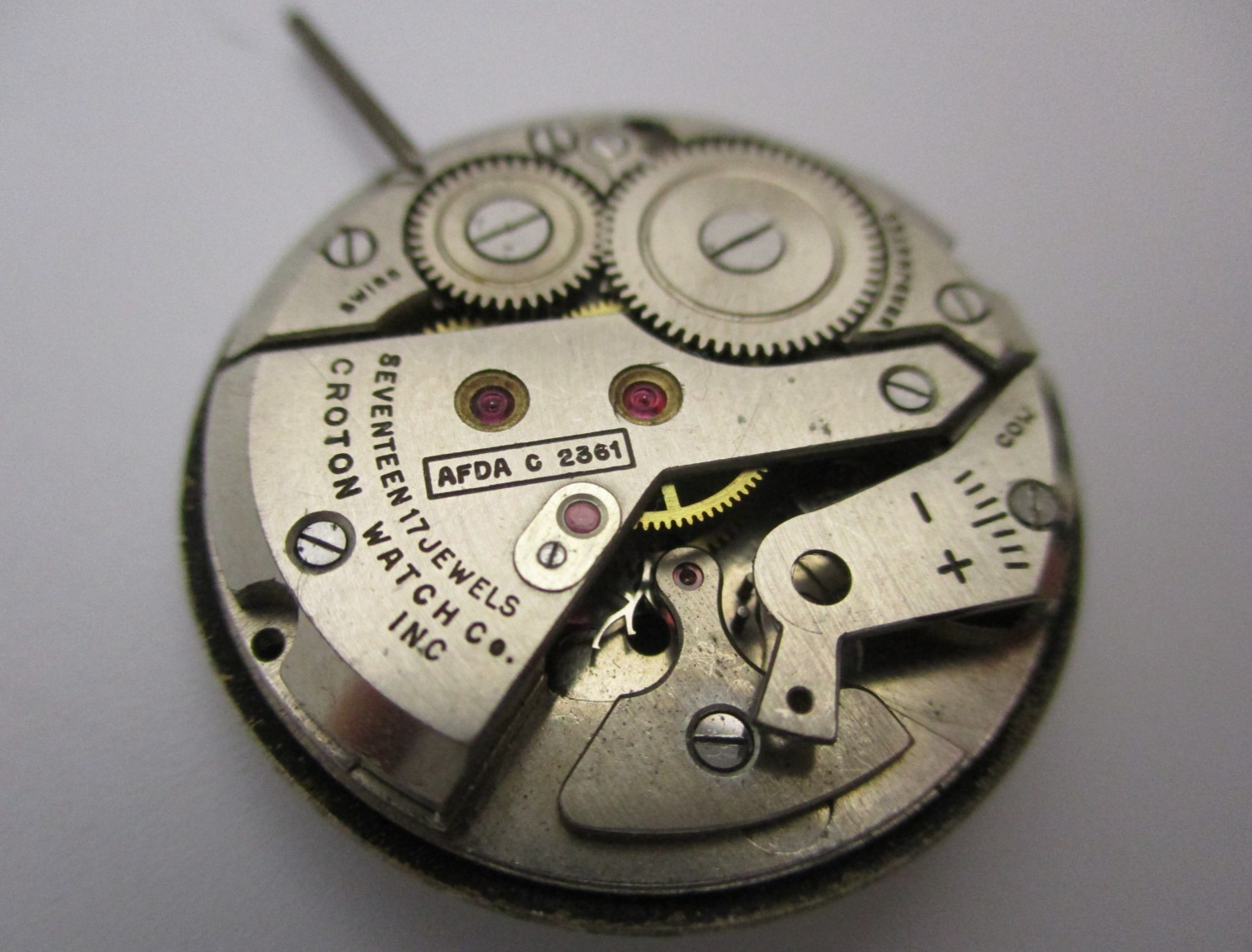Rare Vintage Croton Watch Co 17 Jewel Swiss Mechanical Movement cal. AFDA C 2361