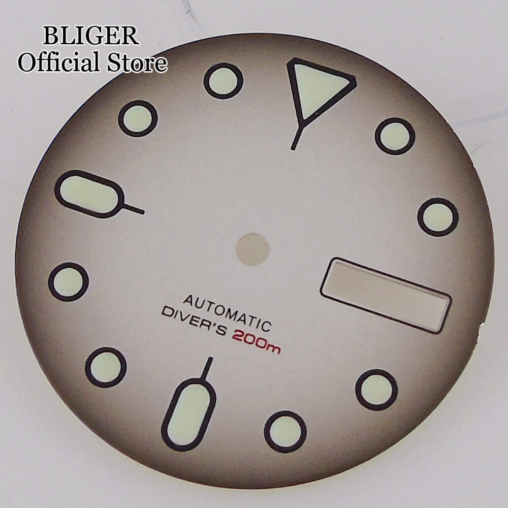 29mm Mod Watch Dial Black Gray Orange Fit NH36 Movement for 3H 3.8H 4.1H o’clock