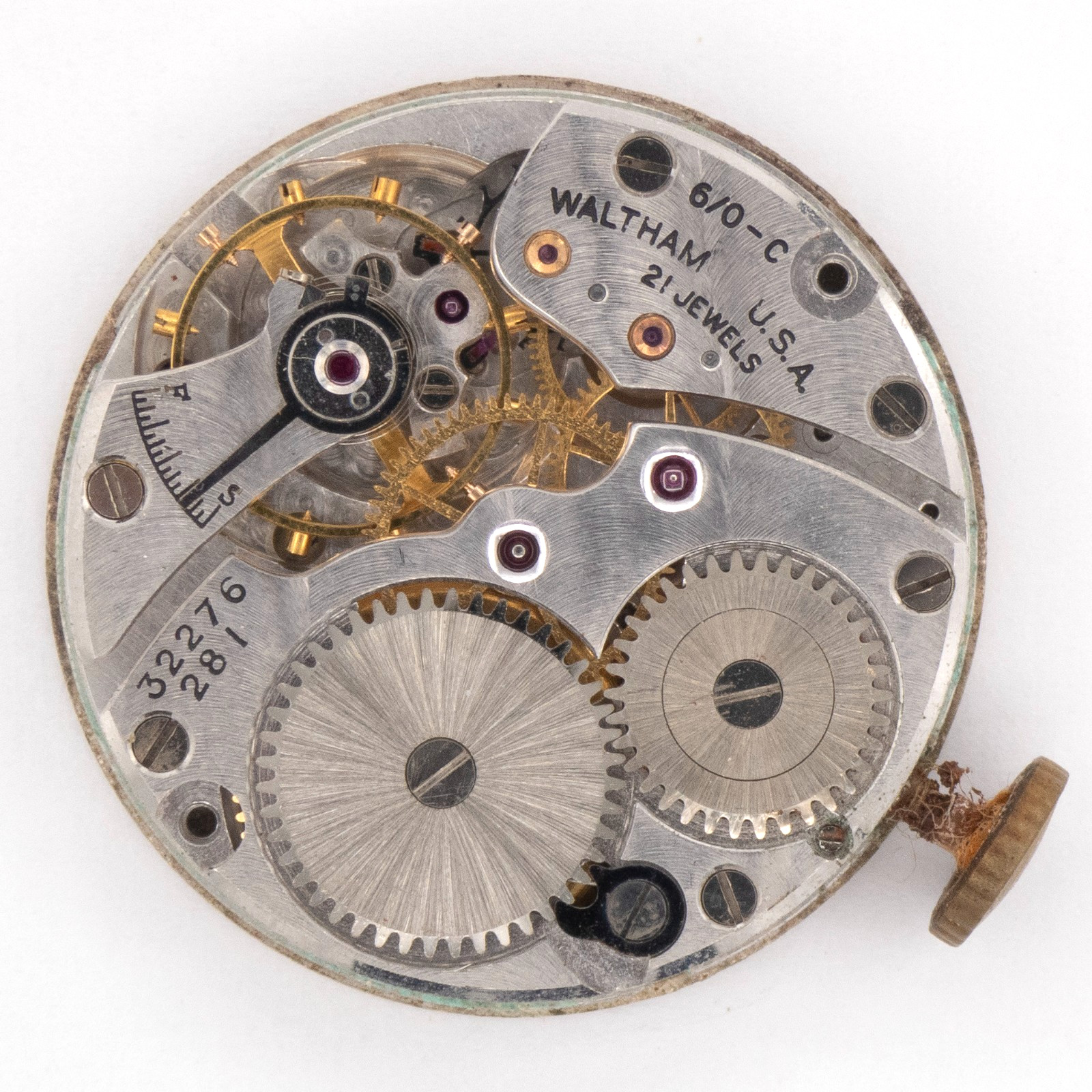 Vintage Waltham 6/0-C 21-Jewel Wristwatch Movement