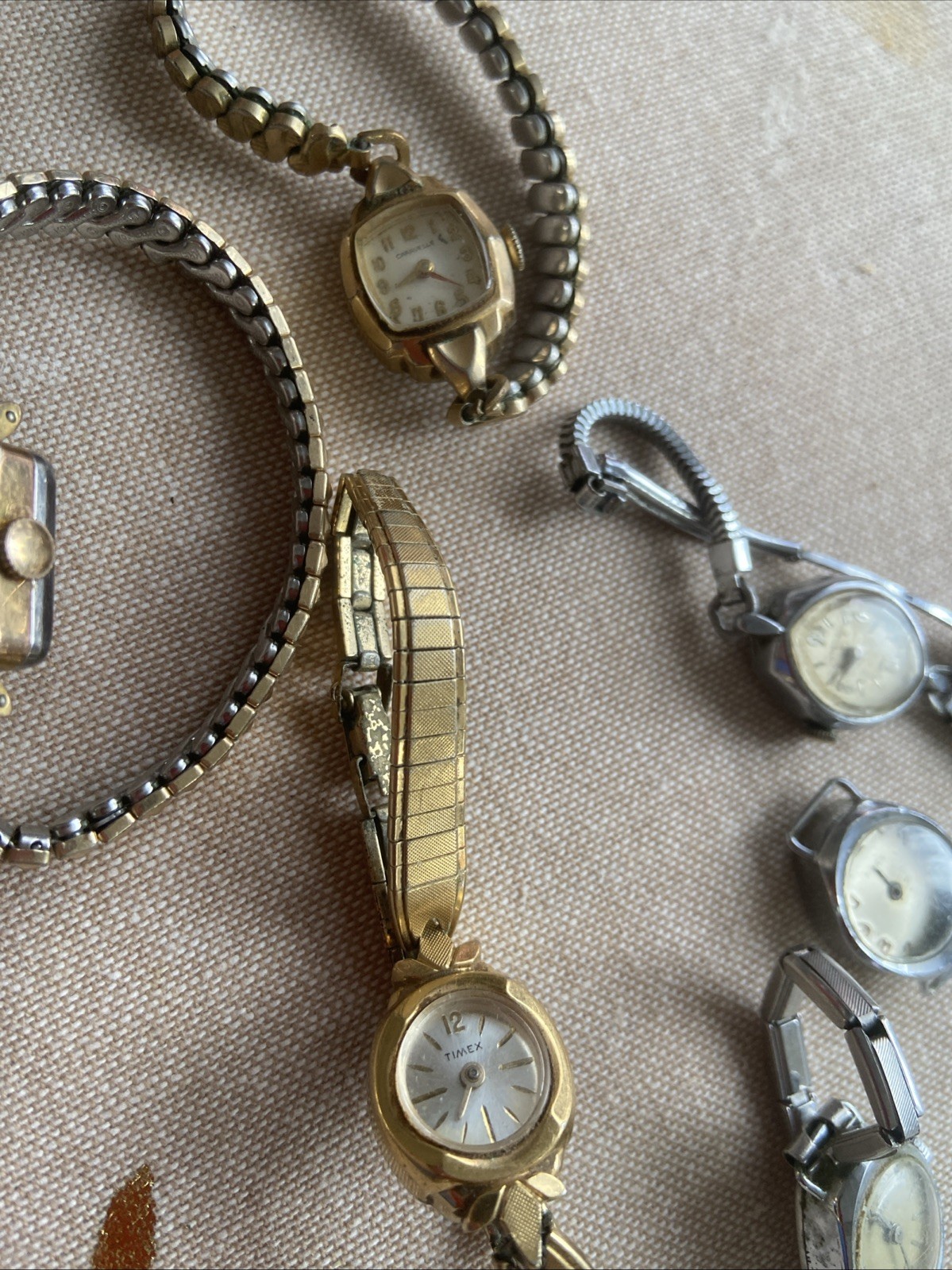 Vintage Mechanical Wind Up Watch Lot Parts Repair Lot Of 6