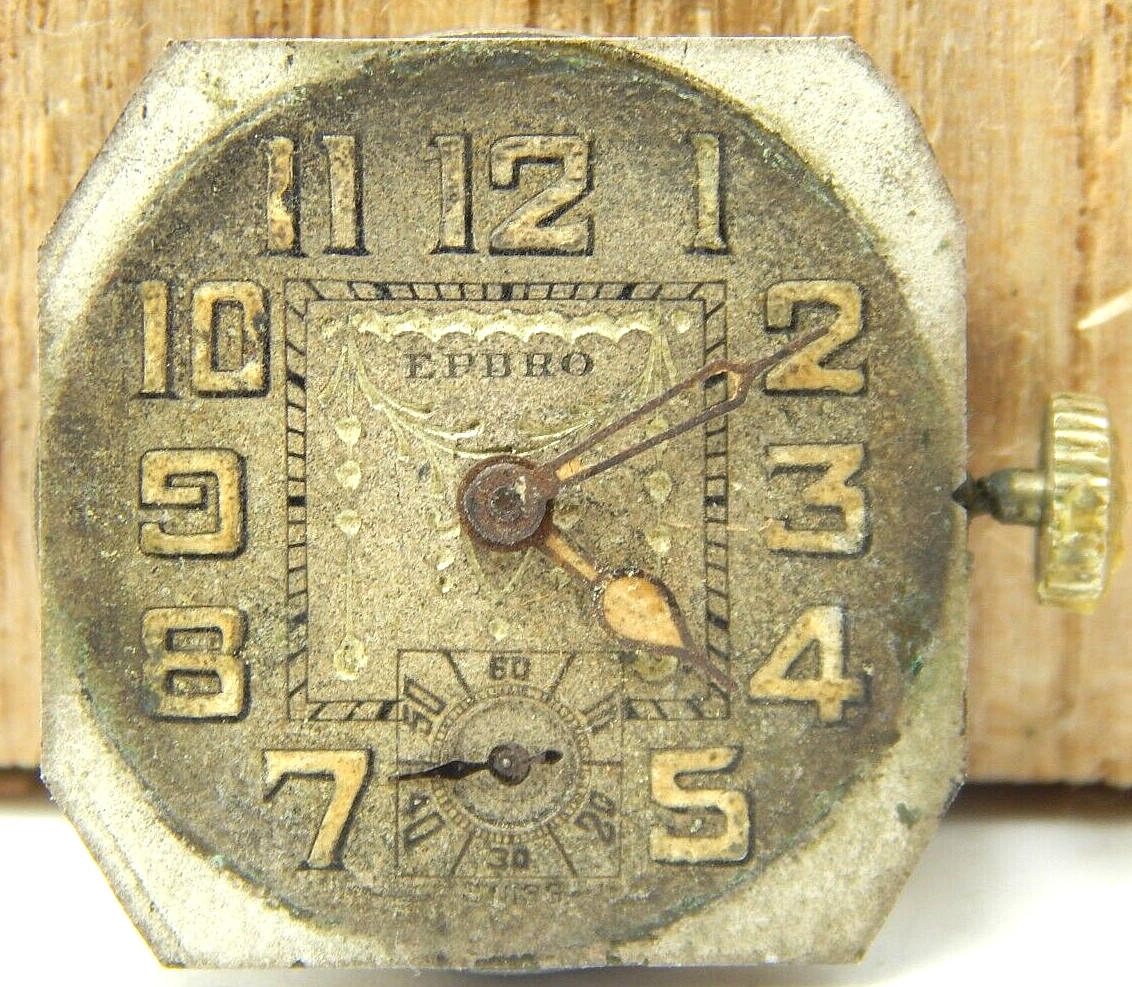 Vintage Heloisa 15 jewel 2 adjustment watch movement with dial and crown / stem