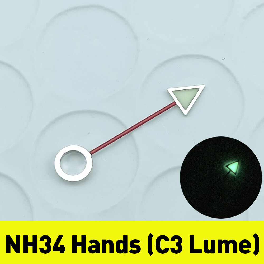Custom NH34 GMT Hand Mod with Super C3 Lume for SKX SSK Watches NH34A Hands