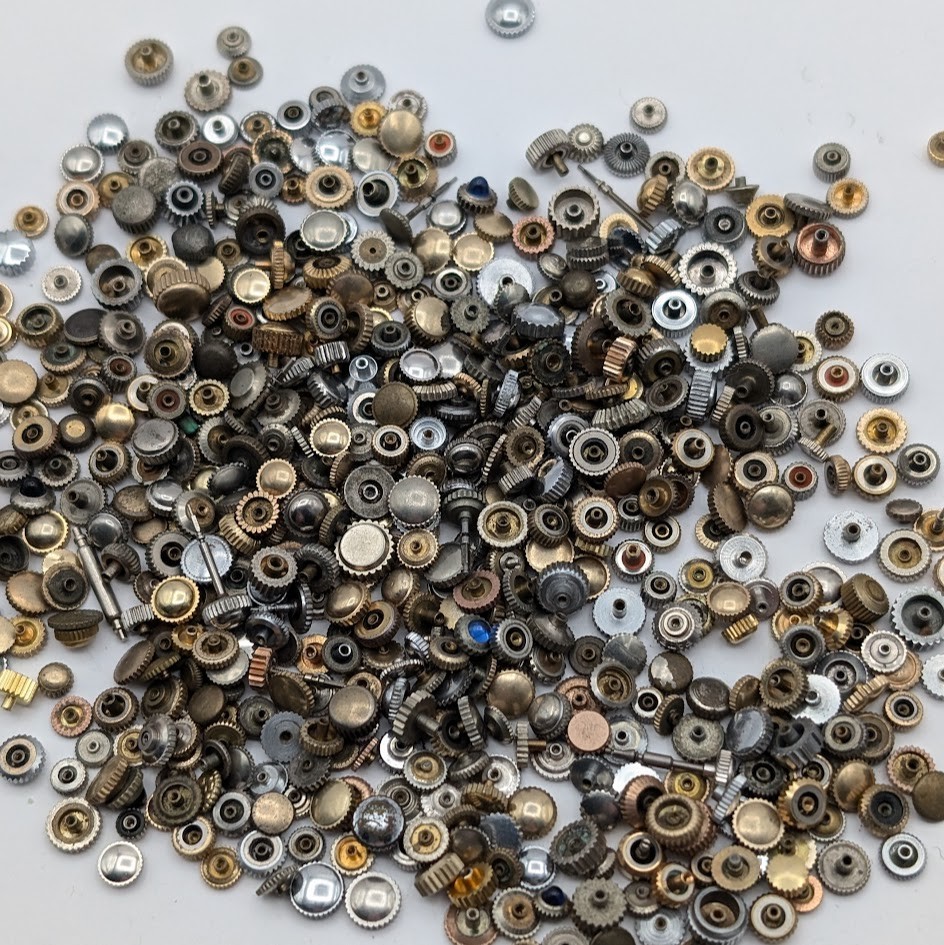 Watch Crowns Parts lot of 50 – Parts/Repair – Gold Toned