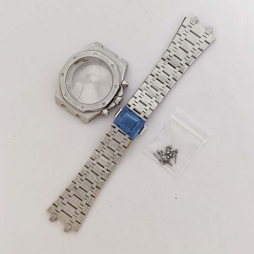 1mm Stainless Steel Star Sand Case + Strap Case Base for Japanese VK63 Movement