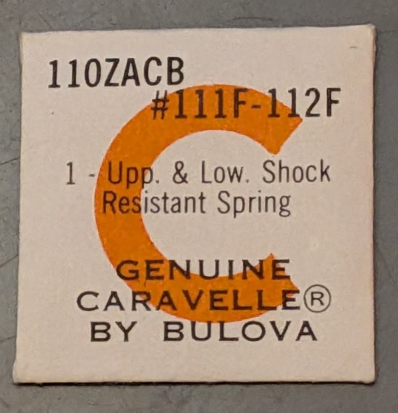 NOS Caravelle Bulova Cal. 11OZACB Part 111F 112F Upper & Lower Shock Res Spring