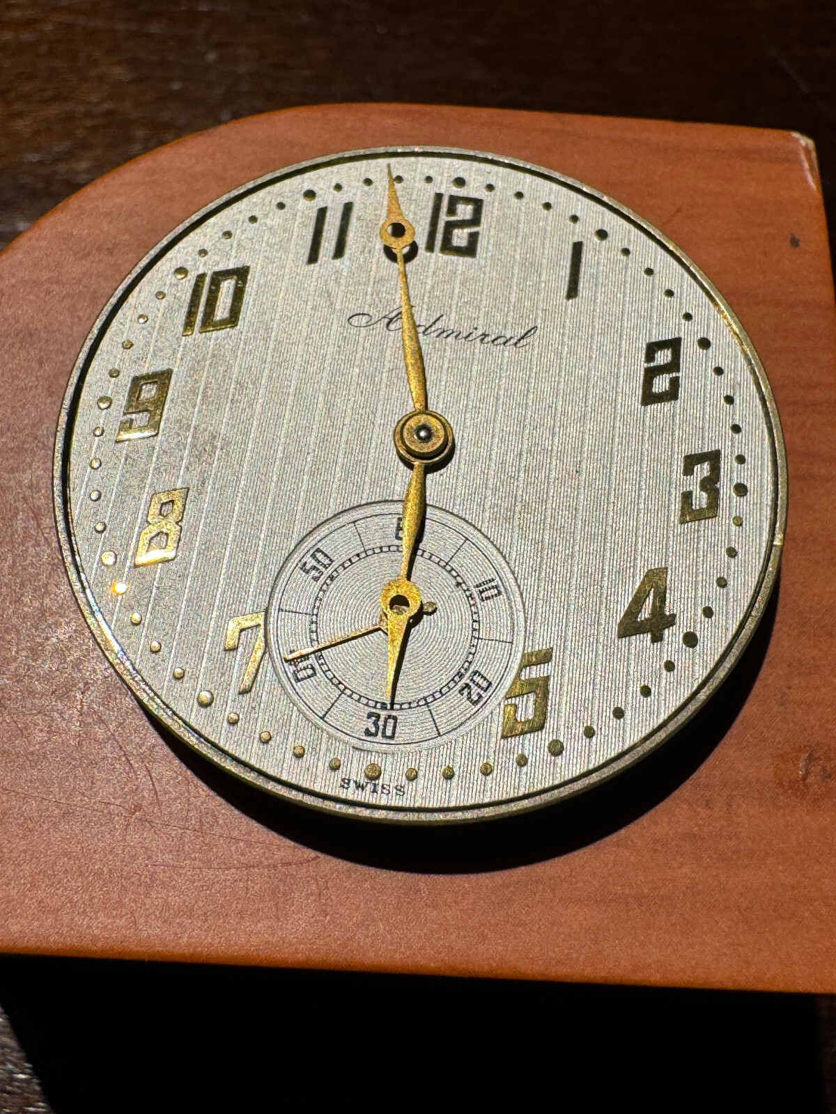 VINTAGE 12 SIZE ADMIRAL TACY WATCH CO. POCKET WATCH MOVEMENT KEEPING TIME