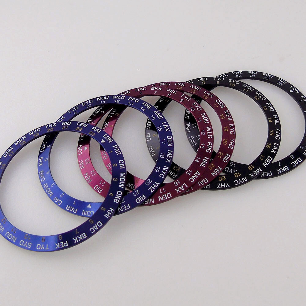 38mm*30.6mm Sloped Red/Blue/Black Bezel Aluminum Bezel Inserts it 40mm Men Watch