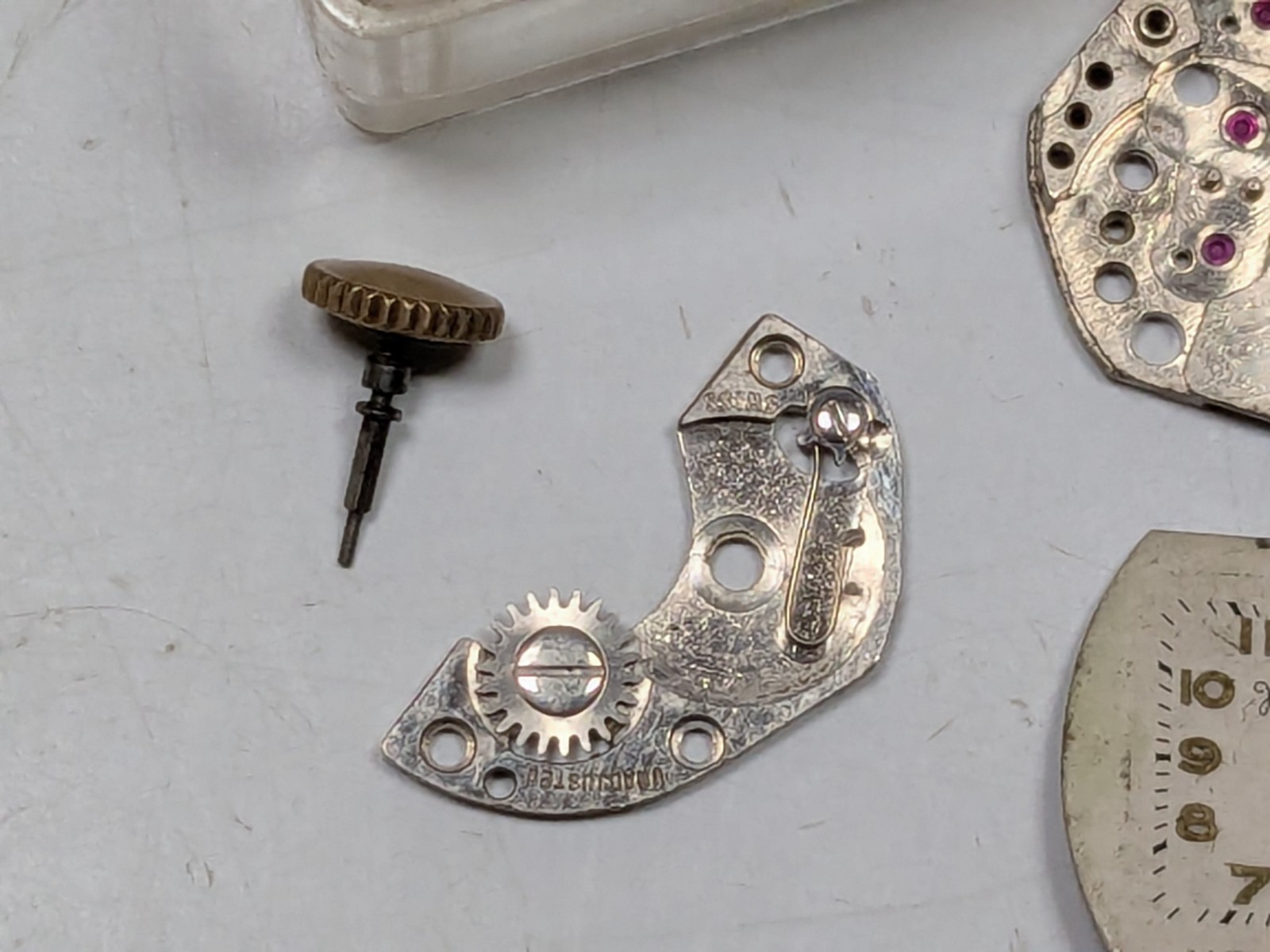 Wadsworth Watch Watchmaker Swiss 7 Jewel FHF 60 – MOVEMENT PARTS LOT