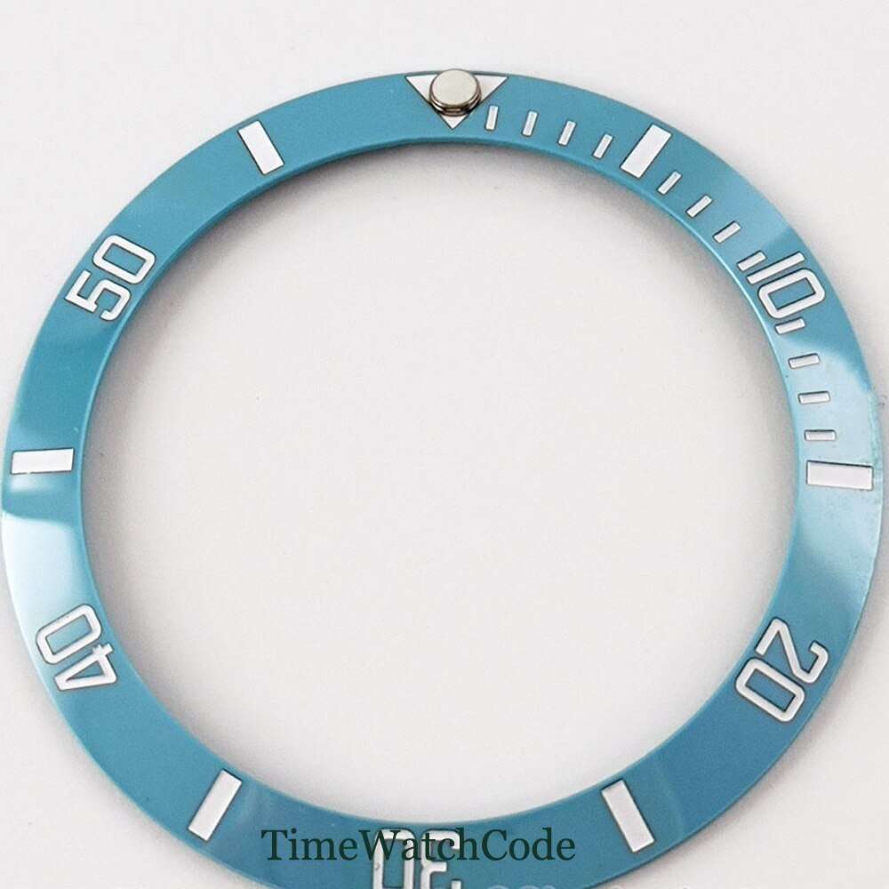 Sky Blue Sloped Bezel Insert Ceramic Watch Ring 38mm*30.6mm Fit Bliger Tandorio