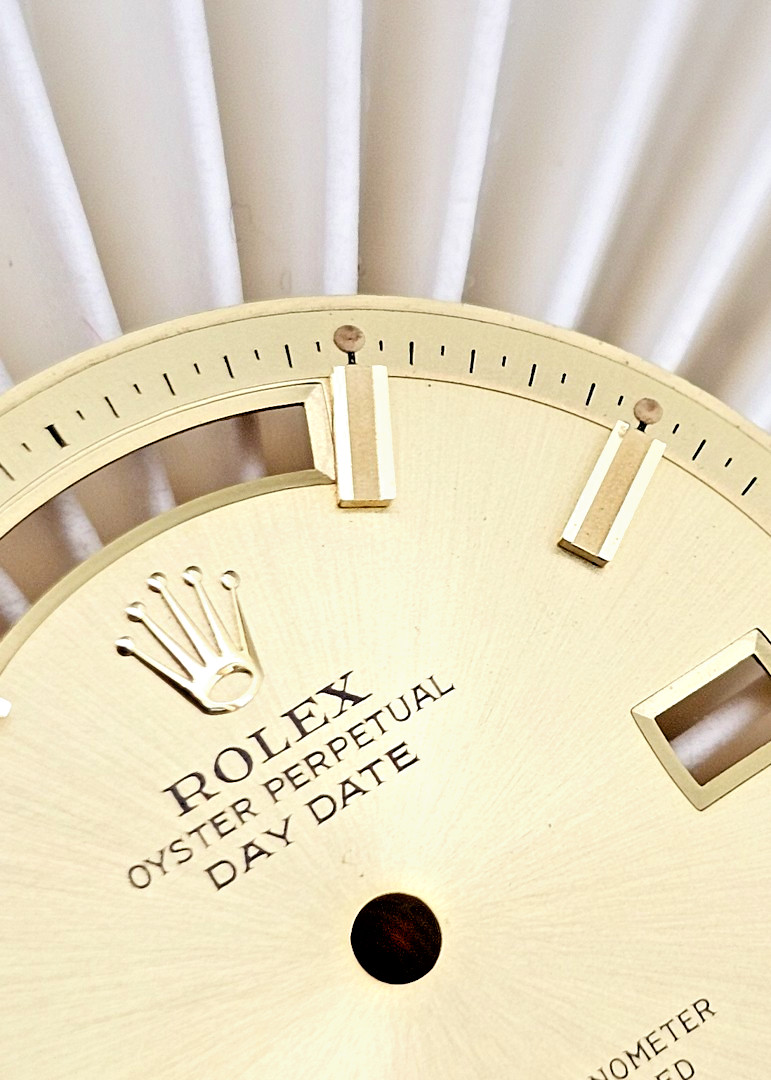 Rolex Golden Day-Date Dial with Wide Boy Indices Fits Ref. Plastic Glass