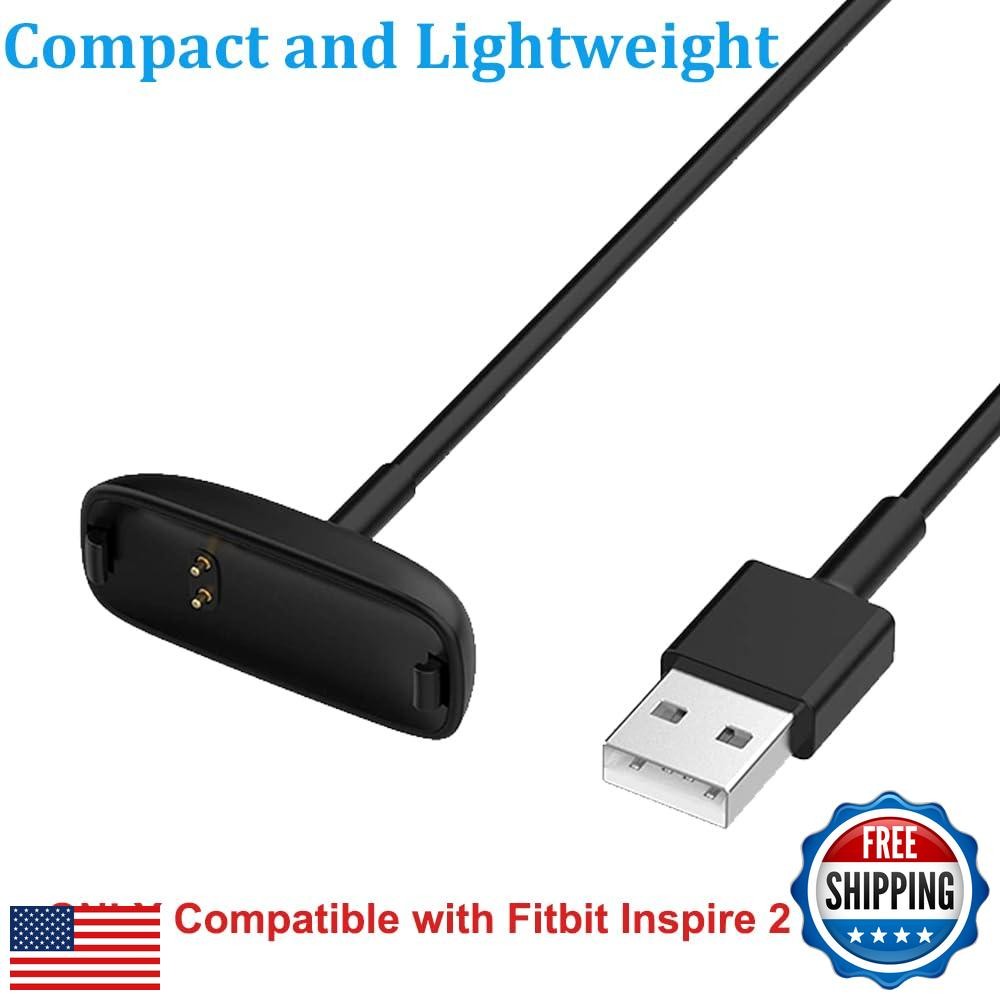 EXMRAT Charger for Fitbit Inspire 2, Replacement USB Charging Cable Dock for