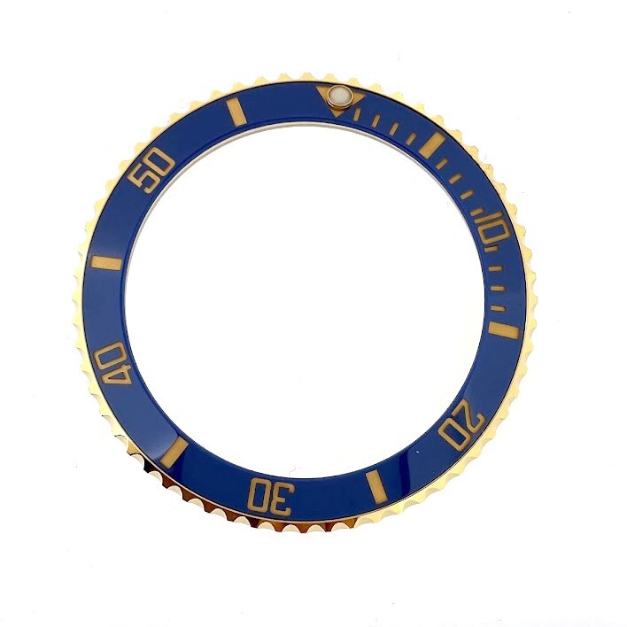 Bezel Complete Fit Rolex® 166613 Blue ceramic insert Gold Plated Stainless Steel