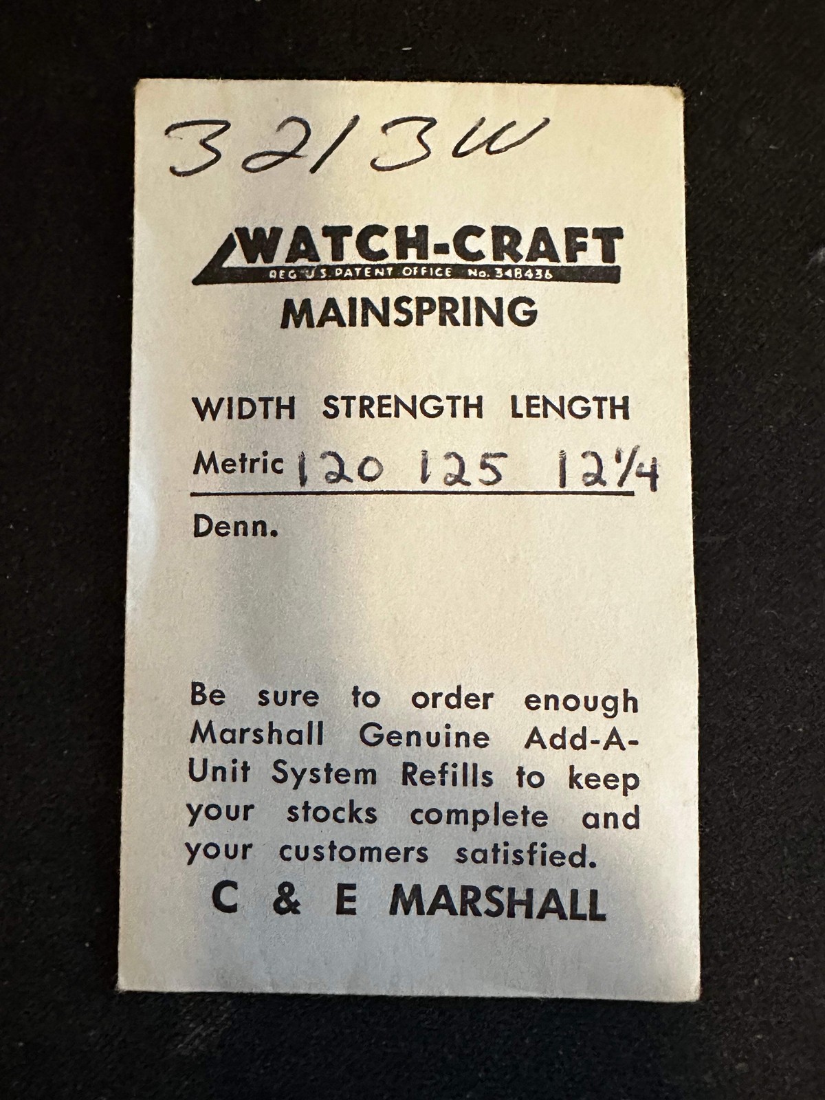 WATCH-CRAFT Mainspring 3213W for Font 55, 72, 551, 552 – Alloy