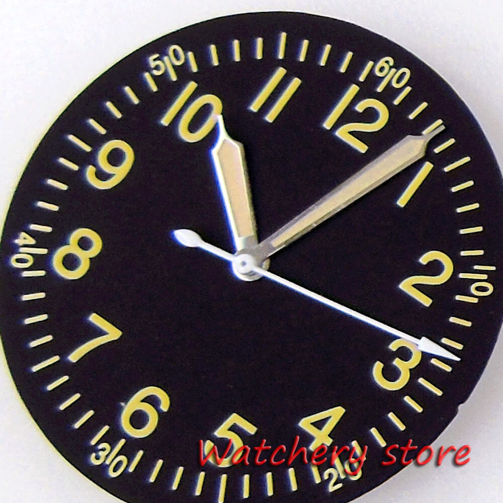 33.5mm Watch Dial Hand Luminous Pilot Style Fit NH35 NH36 MIYOTA 8215 ETA2824