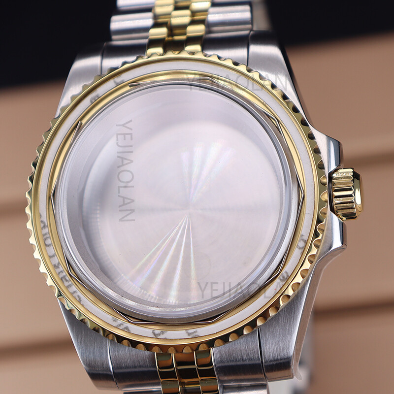 40mm Watch Case+Jubilee Bracelet Cyclops Sapphire Glass For Seiko nh35 Movement