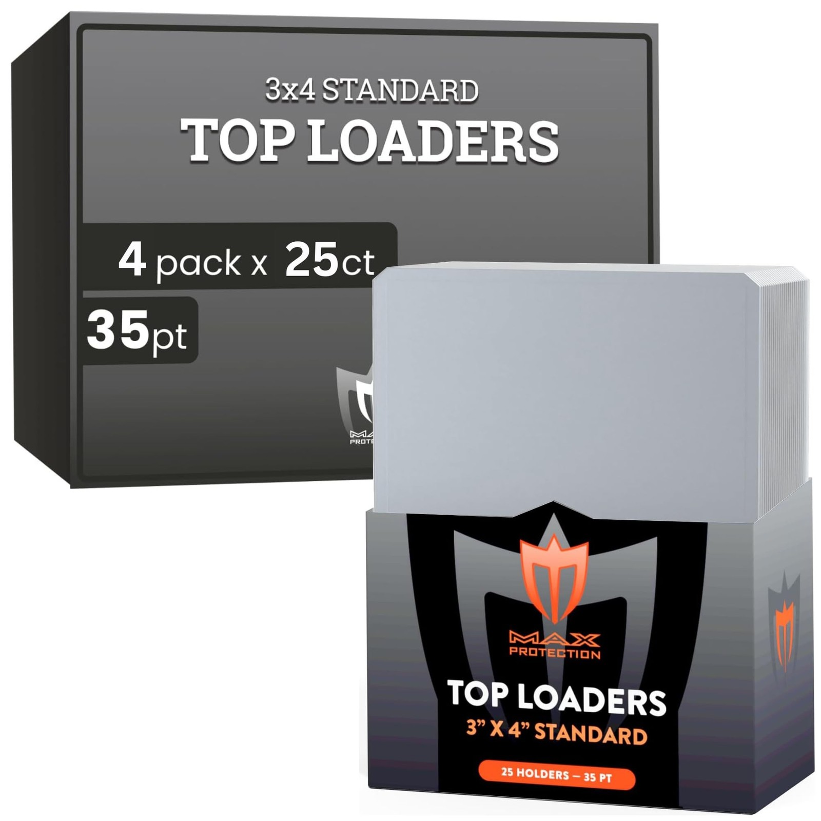 Max Protection – 35pt Top Loaders for Cards – 100 Count – Premium 3×4 Inch Tr…