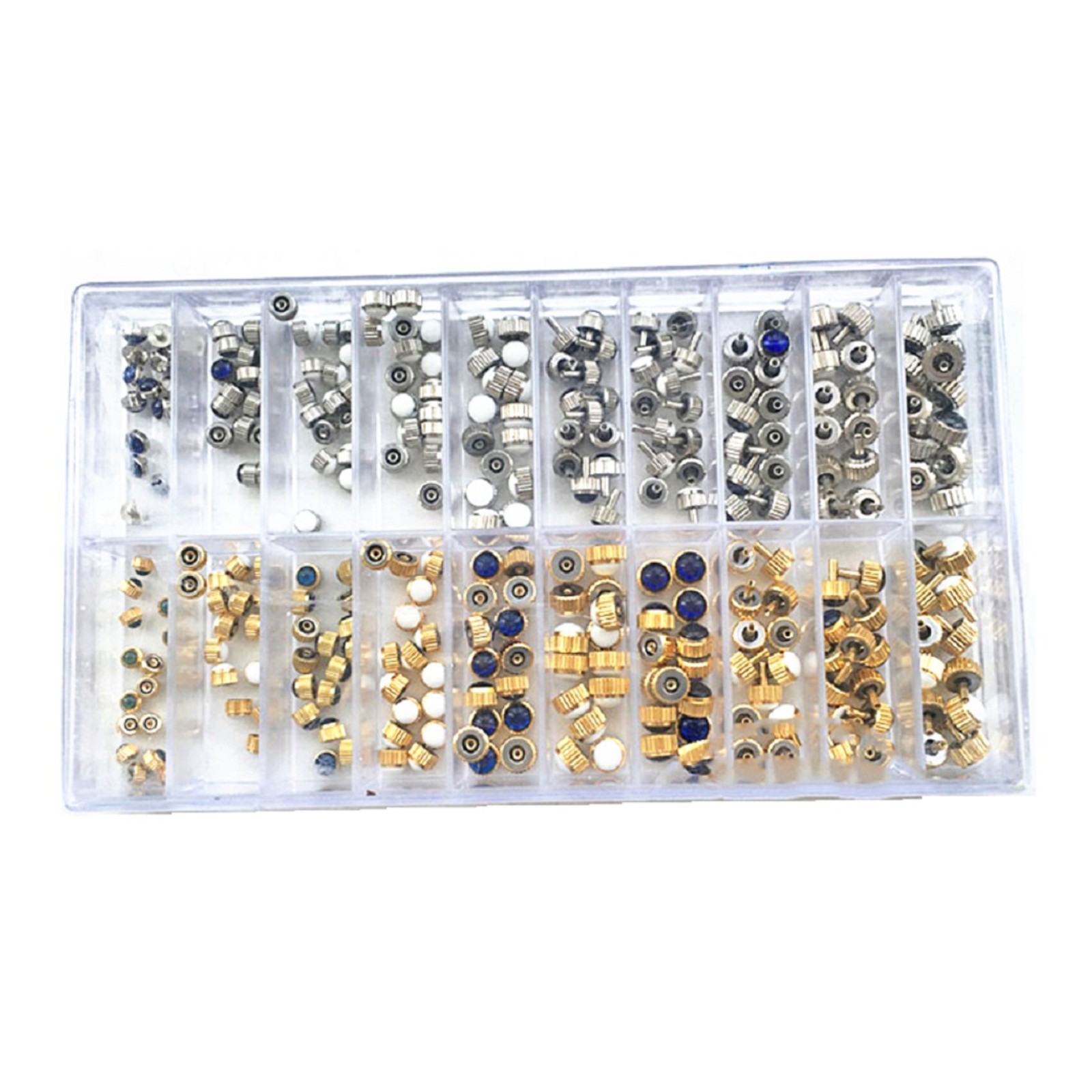 360Pack Copper Quartz Mechanical Watch Crown Assortment Watchmaker Repair Kit D