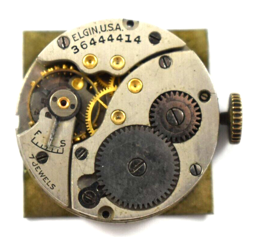 Vintage Elgin Manual Wind 8/0s 7J Wrist Watch Movement lot.qg