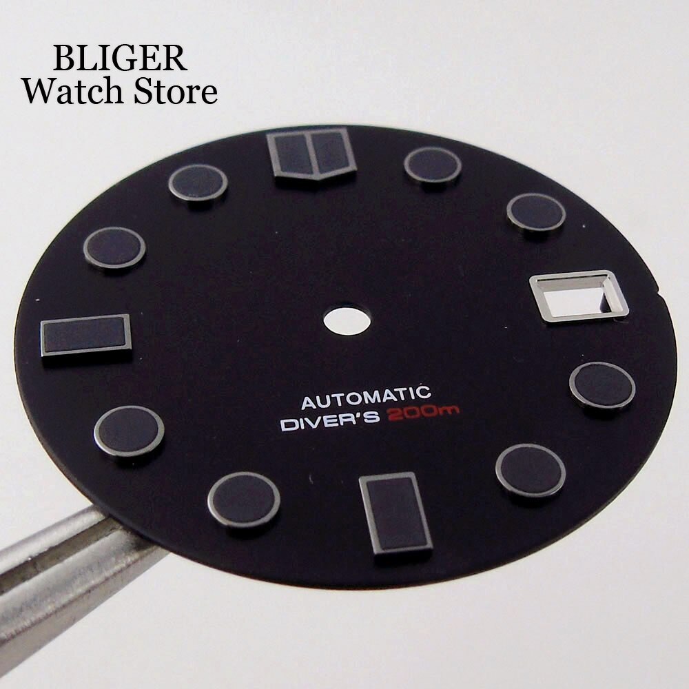 29mm Fit NH35 NH35A Watch Dial Black White Men Watch Lume Parts Accessories Set