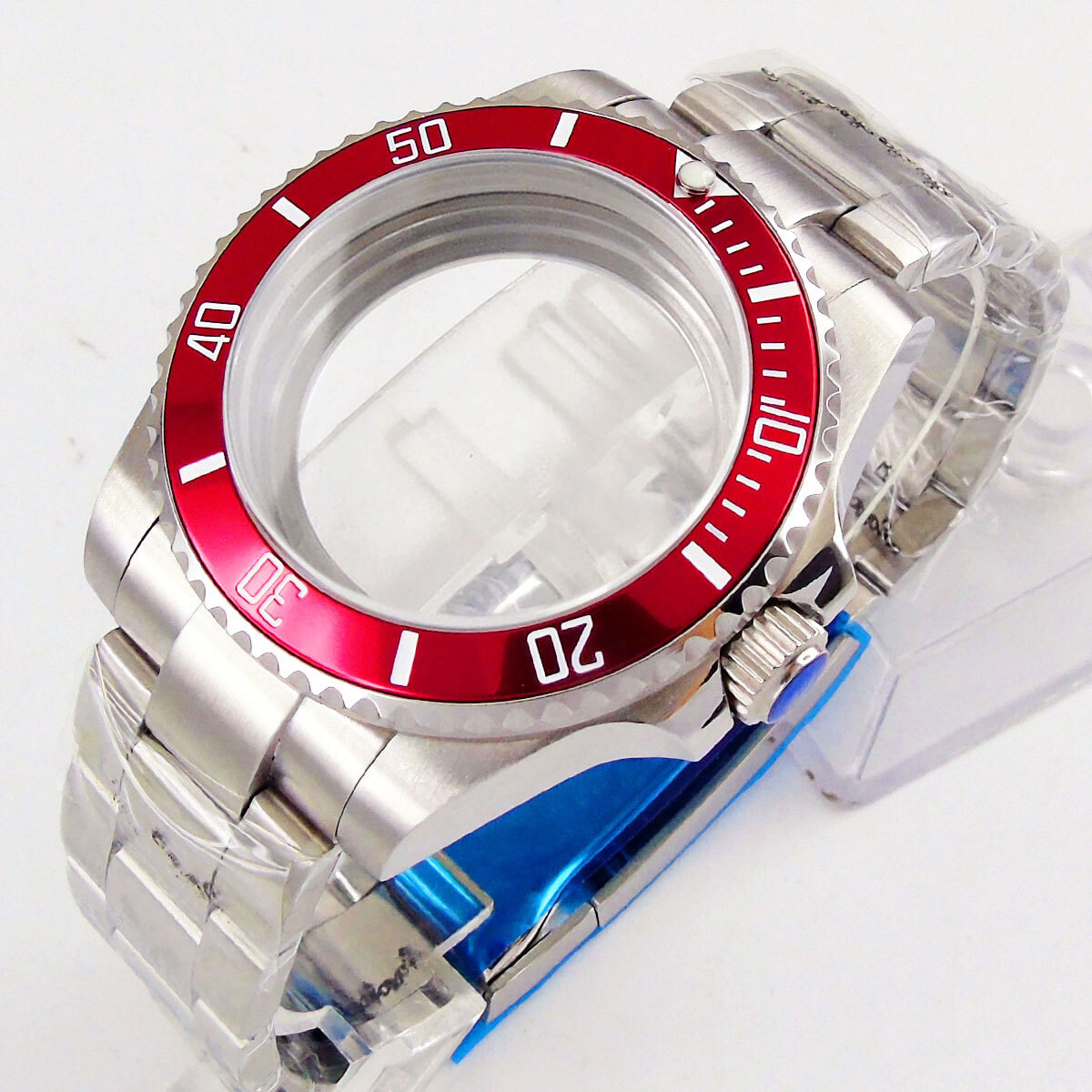 Tandorio 40mm Watch Case 20ATM Diver Sapphire Glass Fit Auto NH35 NH36 PT5000