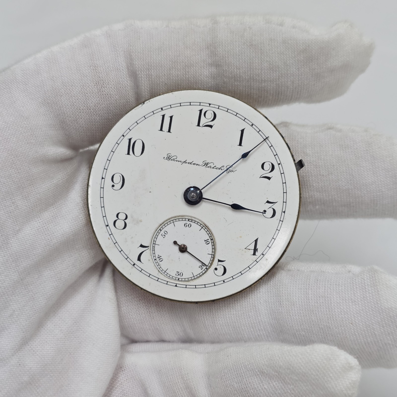 1887 Hampden Watch Co. Springfield, Mass. Pocket Watch Movement #497498 as-is